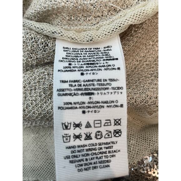 Free People Blouse XS Gold Sequin Cropped Glam Swiftie Festival Bling Club - Picture 8 of 8